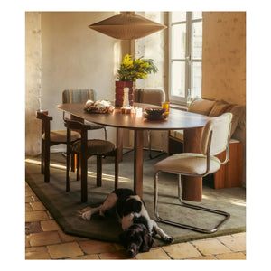 The Socialite Family - Silla Classica de tela de mohair a rayas | Amarillo