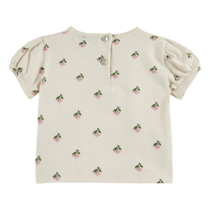 Emile et Ida - Camiseta abullonada de algodón orgánico Kiraz | Crema
