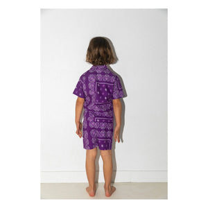Club Trésor - Conjunto de camisa y pantalón corto de popelina Cassis | Morado
