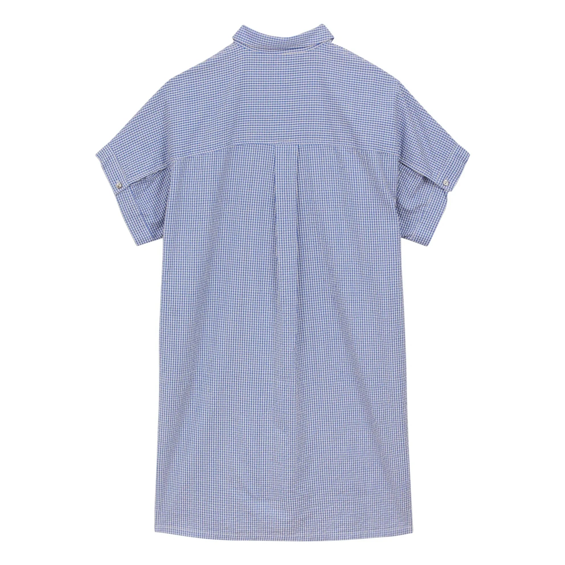 a.p - Vestido camisa de guinga de algodón | Algodón Vichy Azul