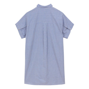 a.p - Vestido camisa de guinga de algodón | Algodón Vichy Azul