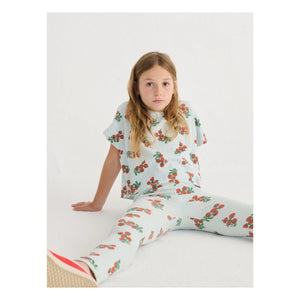 Bobo Choses - Camiseta Crop de Algodón Orgánico Tomate | Azul claro