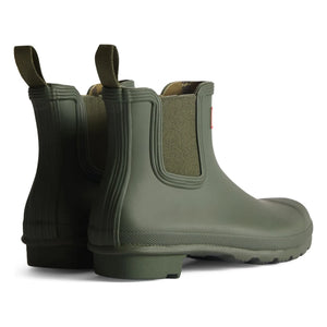 Hunter - Botines Chelsea Originales de Goma Tartán | Verde oliva