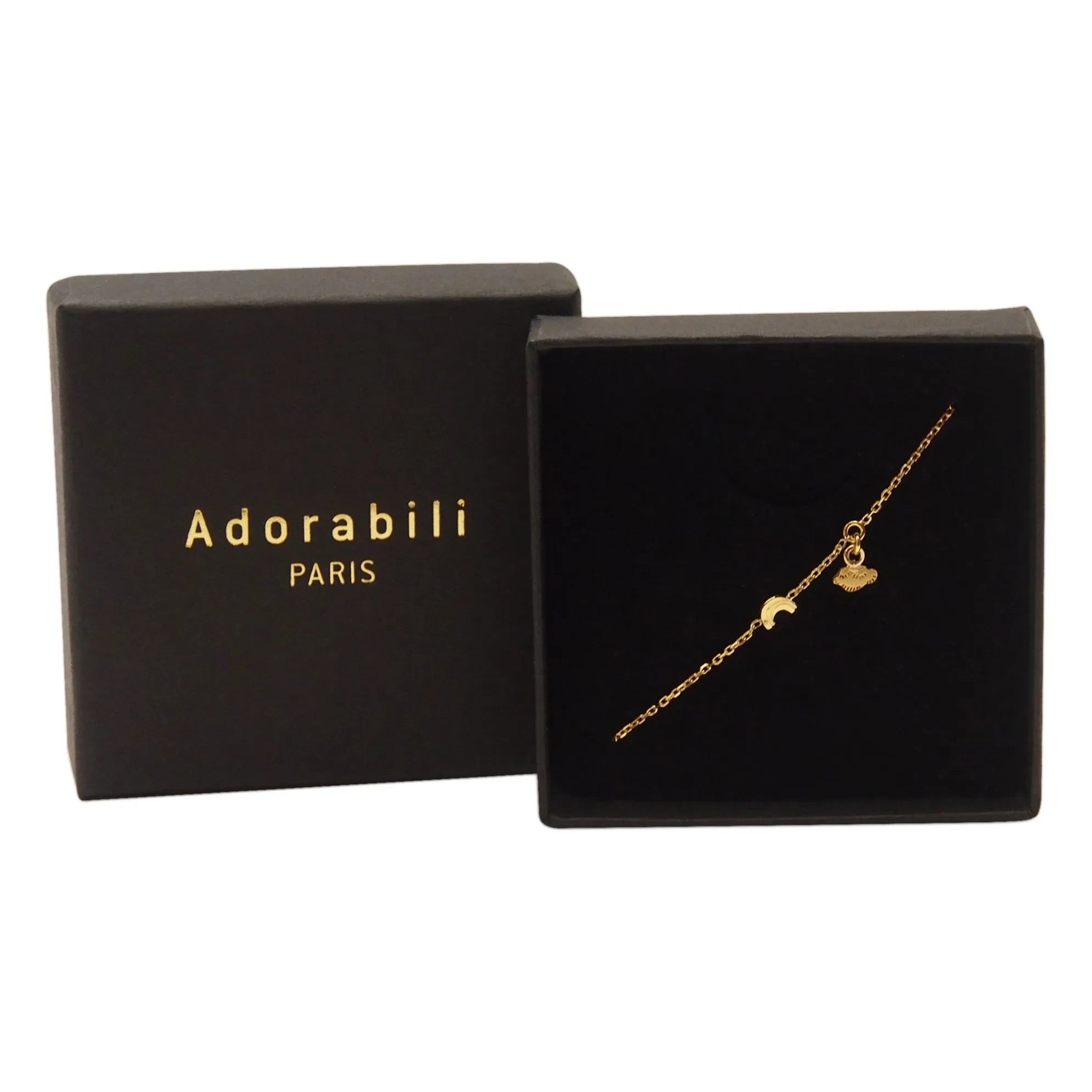 Adorabili - Pulsera de nubes con encanto arcoíris | Dorado