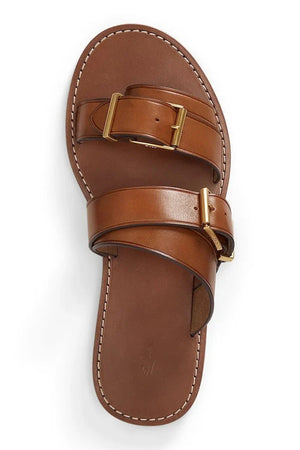 Polo Ralph Lauren Bkle Slide Sandalia de cuero