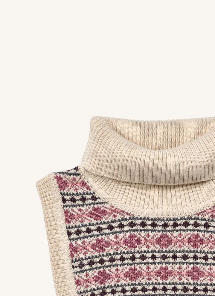 Wheat - Majo Cuello desmontable jacquard, lana merino | Rosa