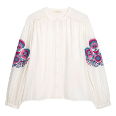 Louise Misha - Blusa Jeanne de algodón orgánico | Blanco