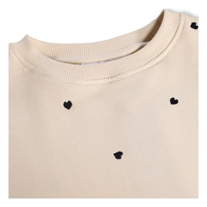 Molo - Sudadera de algodón orgánico con corazones Miki | Crudo
