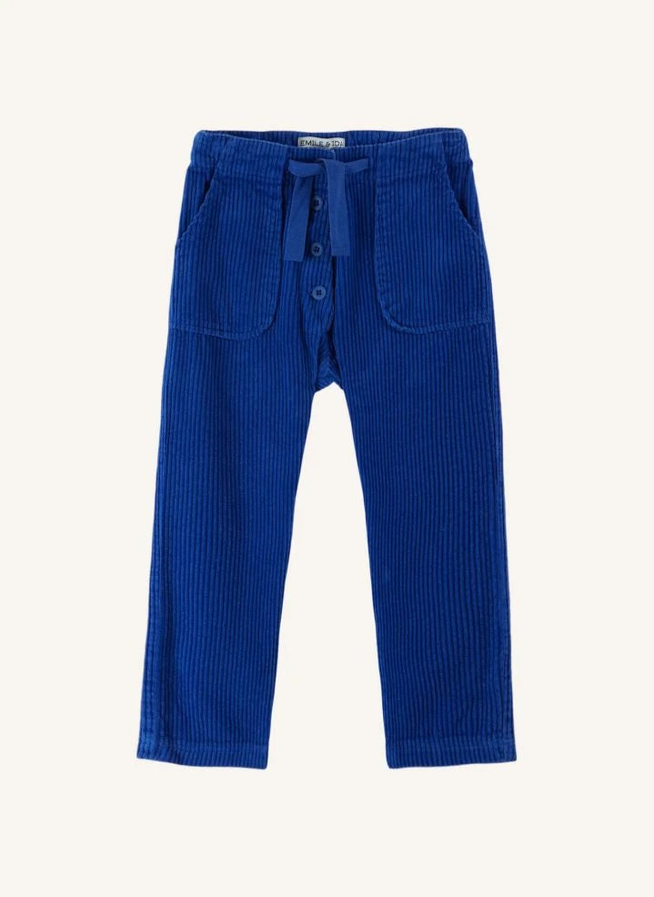 Emile et Ida - Pantalón de pana con botones | Azul real