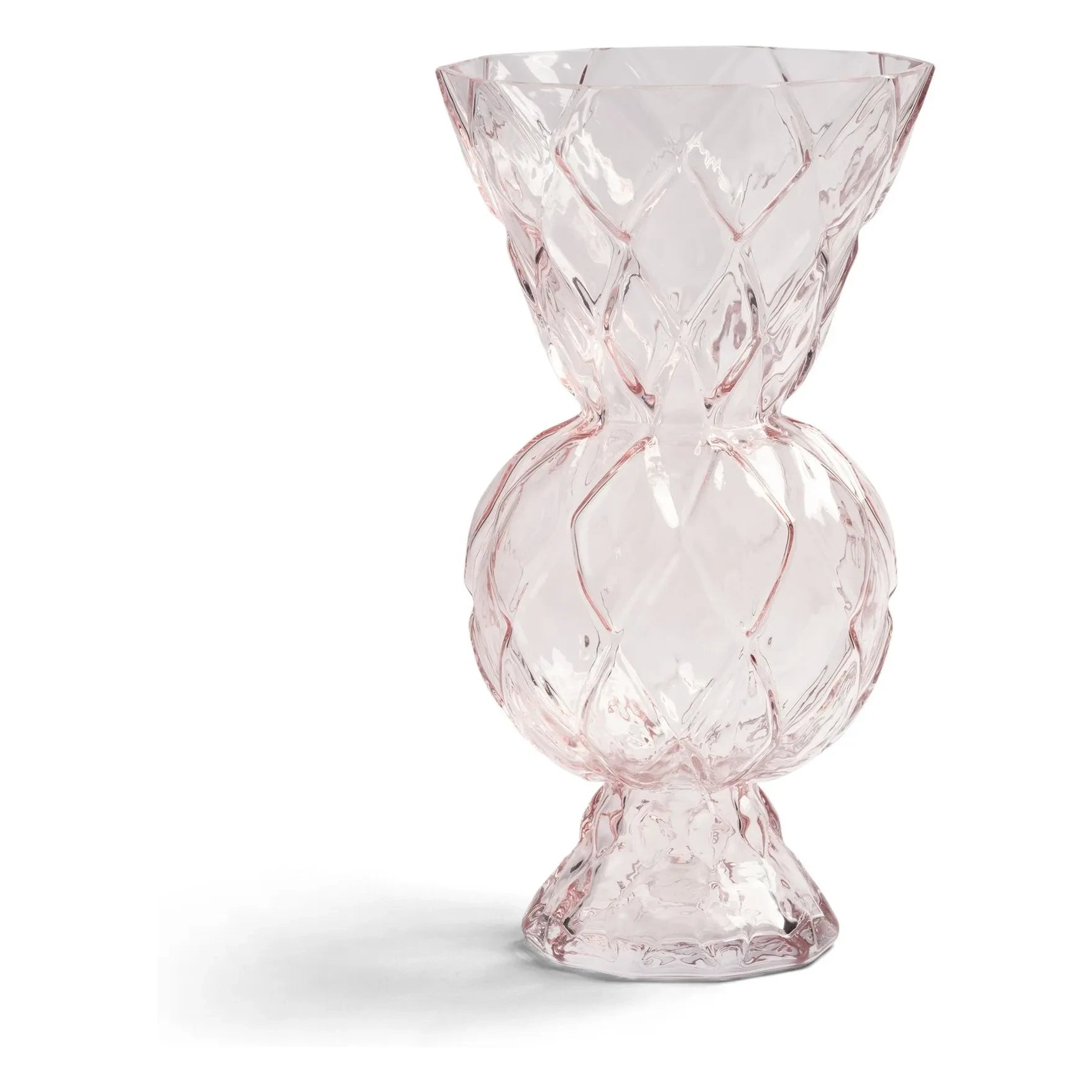 &Klevering - Florero de cristal con forma de diamante cosmético | Rosa