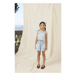 Bebe Organic - Top sin tirantes a cuadros Viola | Azul claro