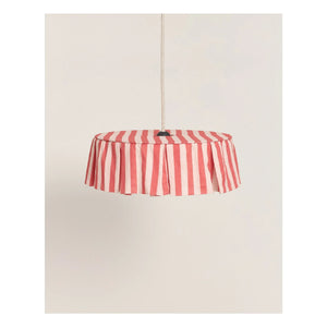 Nobodinoz - Pantalla de lámpara orgánica de algodón voile con rayas | Rojo