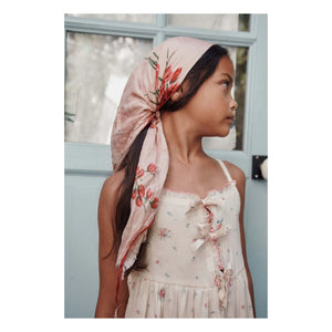 Emile et Ida - Vestido de algodón orgánico con nudos y flores | Crema
