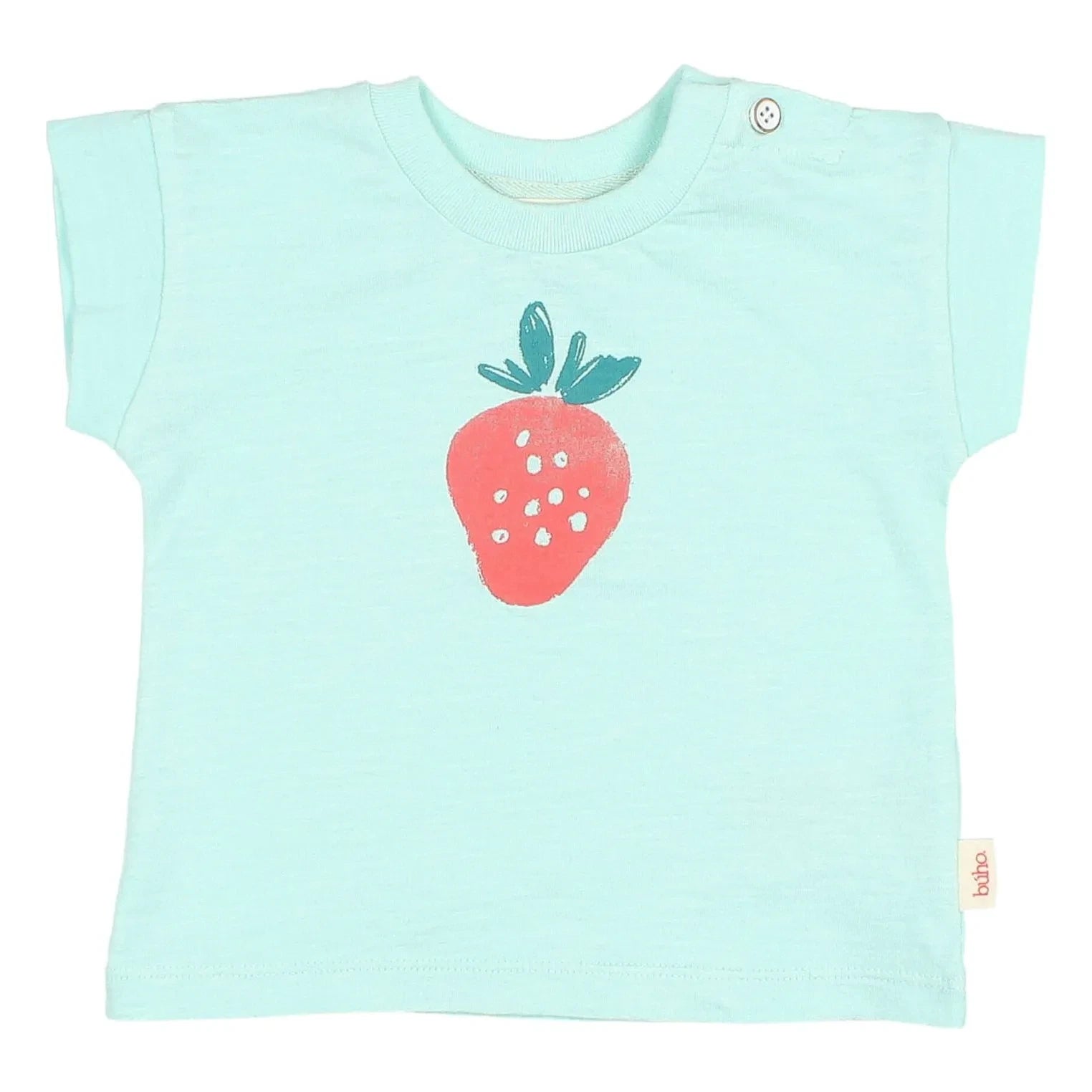 Búho - Camiseta de Bebé de Algodón Orgánico Fresa | Aqua
