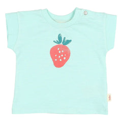 Búho - Camiseta de Bebé de Algodón Orgánico Fresa | Aqua