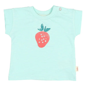 Búho - Camiseta de Bebé de Algodón Orgánico Fresa | Aqua