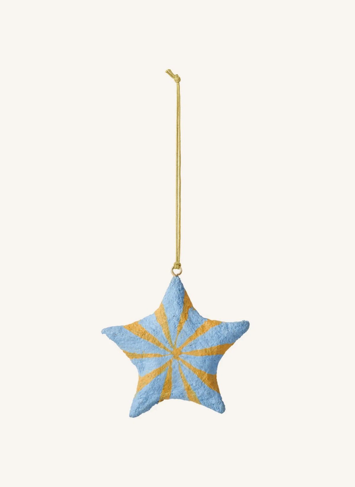 Broste Copenhagen - Adorno de estrella navideña de pasta de papel | Azul claro