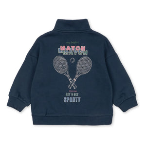 Konges Sløjd - Sudadera con cremallera de algodón orgánico Lou | Azul oscuro