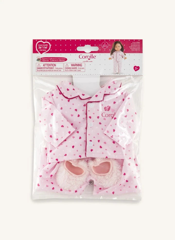 Corolle - Pijama y Zapatillas | Rosa