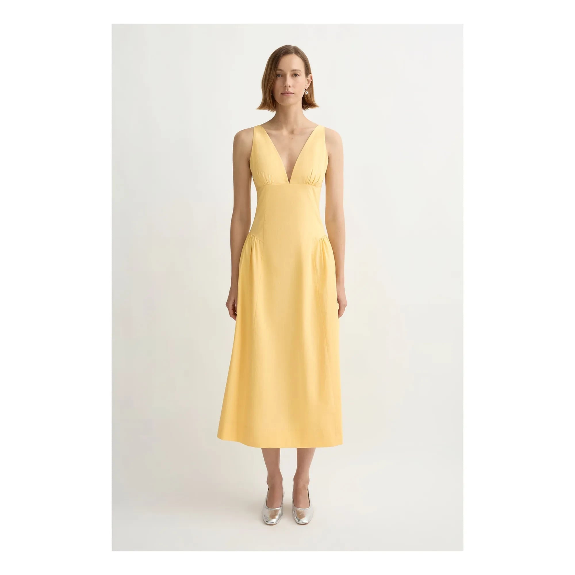 Posse - Vestido de algodón Lindie | Amarillo