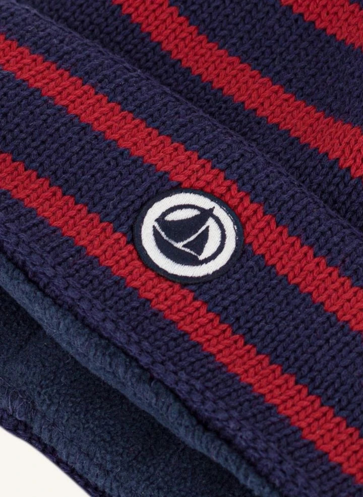 Petit Bateau - Gorro a rayas de algodón orgánico | Azul noche