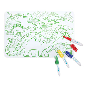 Superpetit - Set individual mini reversible con 4 rotuladores - Dinosaurio