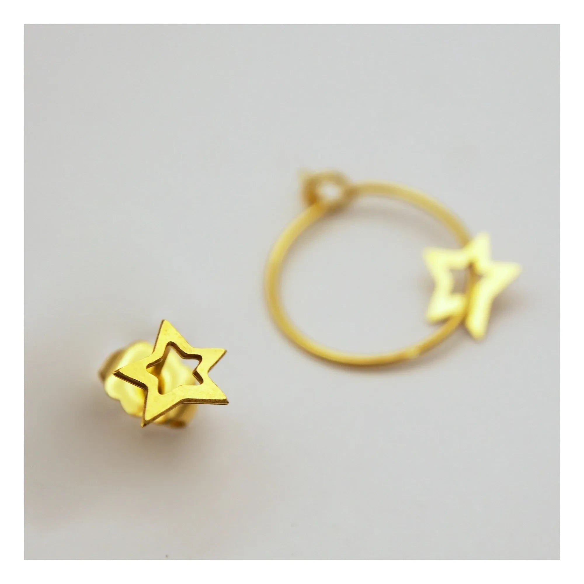 Adorabili - Pendientes Dúo Elise Estrella Grande | Oro