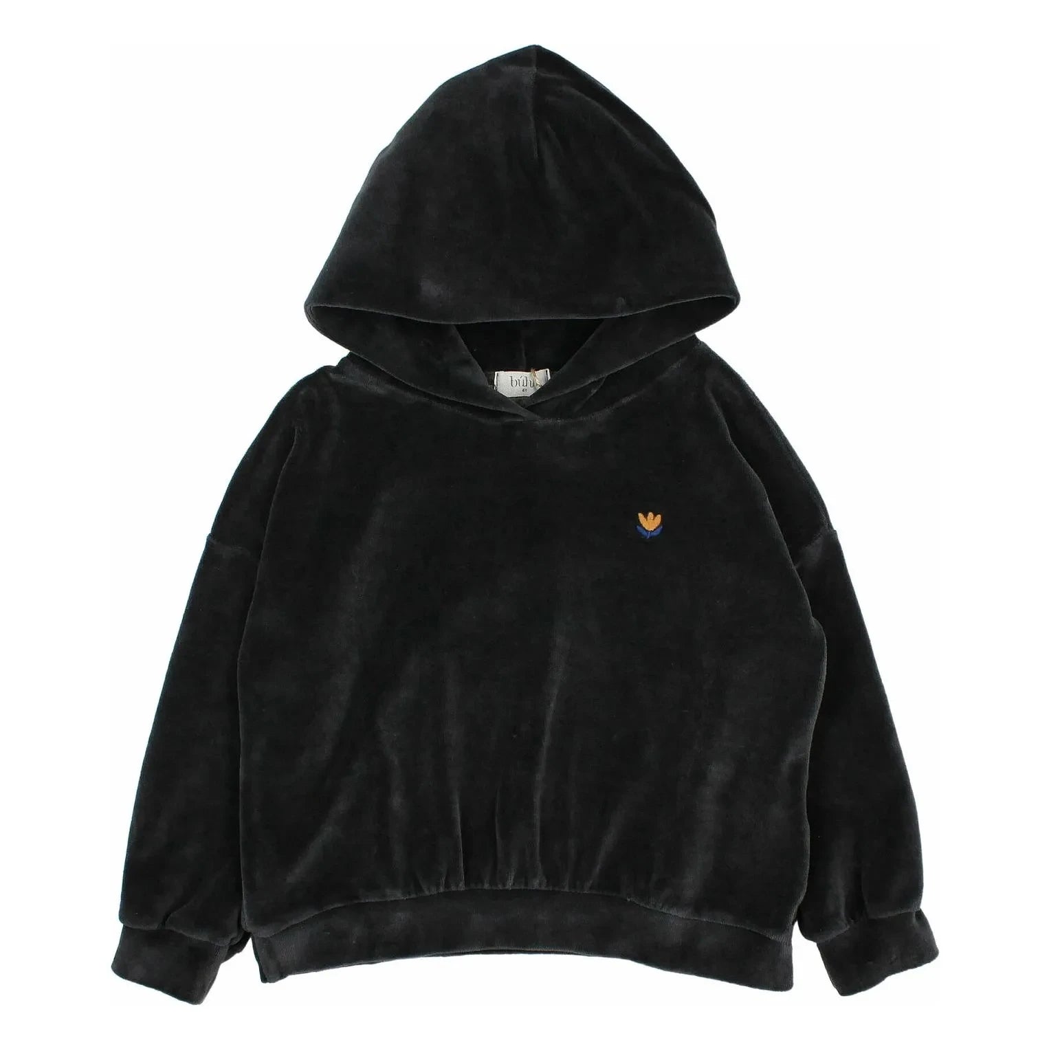 Búho - Sudadera con capucha de algodón orgánico aterciopelado | Gris carbón