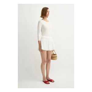 Posse - Danielle Minifalda de algodón | Blanco