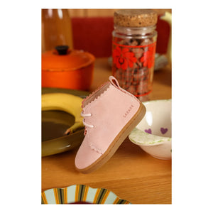 Zapatillas deportivas Lazare - Feston Raoul de ante con cordones | Rosa empolvado