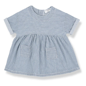 1+ in the family - Vestido vaquero Margalida de algodón orgánico | Azul Claro