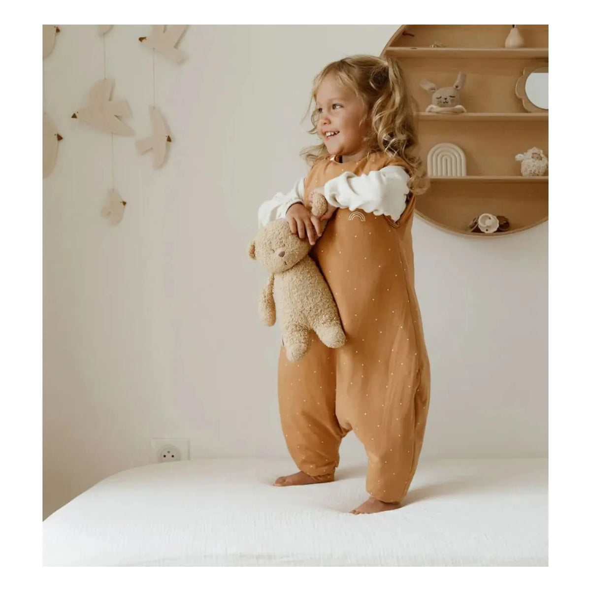 Les Petites Billes - Saco de dormir reversible de 4 estaciones con pies Oursons | Camel