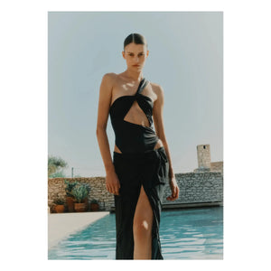 Vanessa Sposi - Falda Cruzada de Tul | Negro