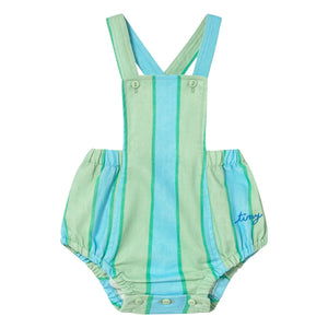 Tinycottons - Mono de lino a rayas | Verde