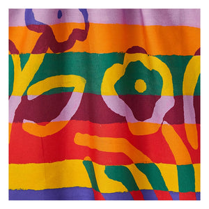 Fabula - Vestido de manga española con diseño de rayas y flores | Amarillo