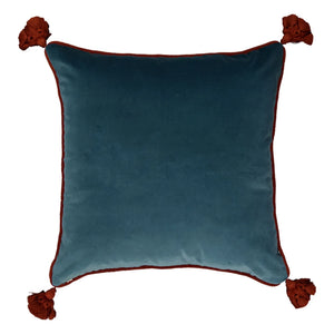 House of Capricorn - Afonso işlemeli kadife yastık | Mavi