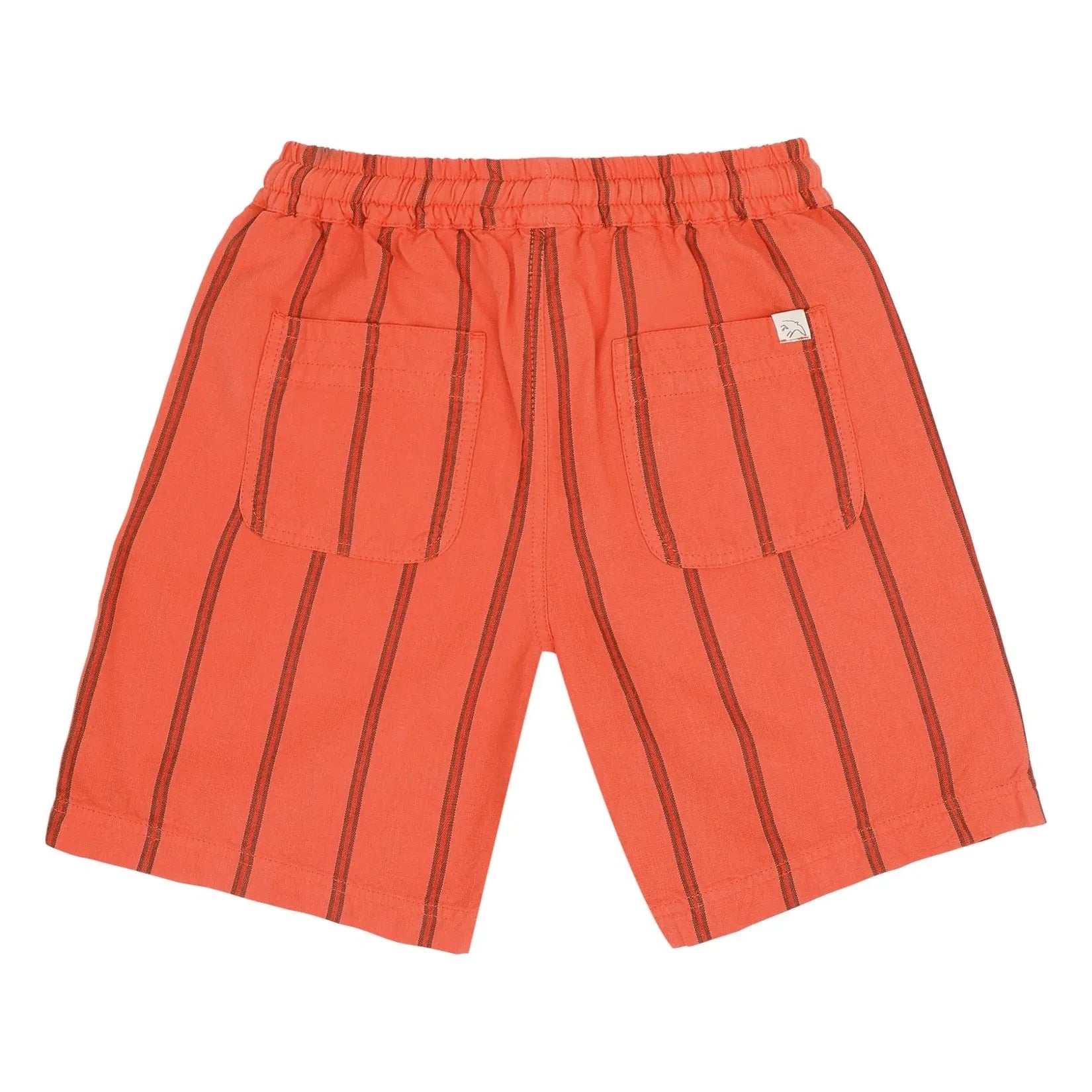 Jenest - Knox Shorts de Algodón Orgánico a Rayas | Rojo