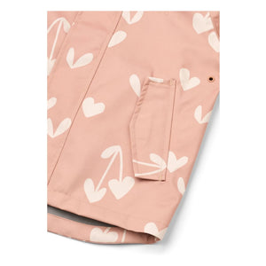 Liewood - Conjunto de lluvia de fibra reciclada Pedia Coeurs | Rosa suave