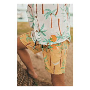 Pepita & Me - Guayabera Palm Camisa de manga corta | Marfil