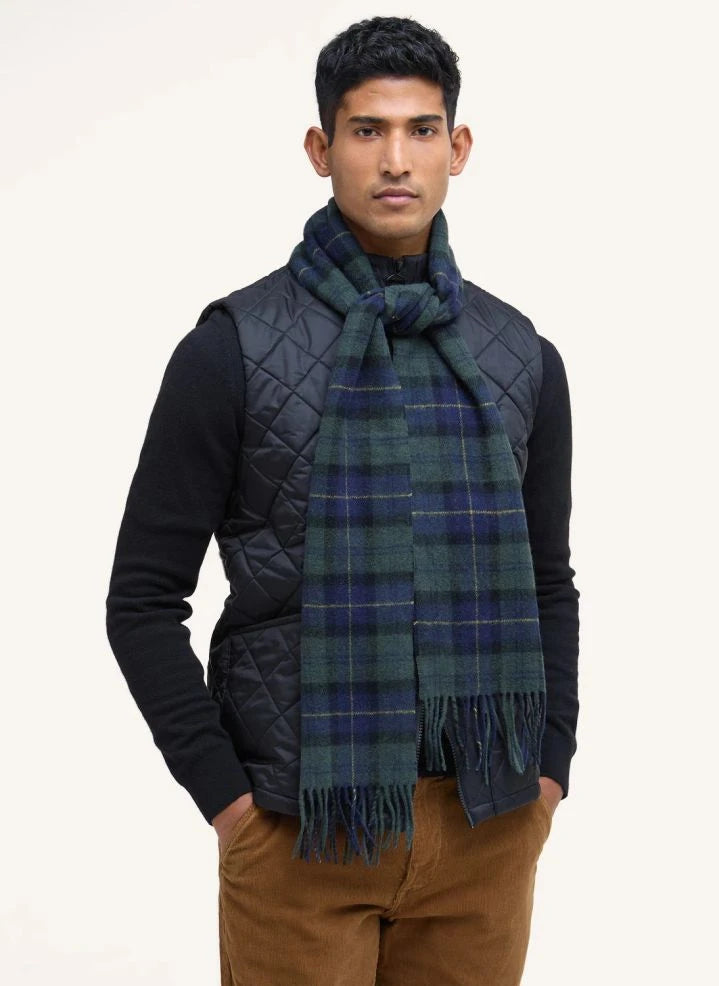 Barbour - Bufanda tartán de lana | Verde oscuro