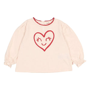 Búho - Camiseta Corazón | Rosa Claro
