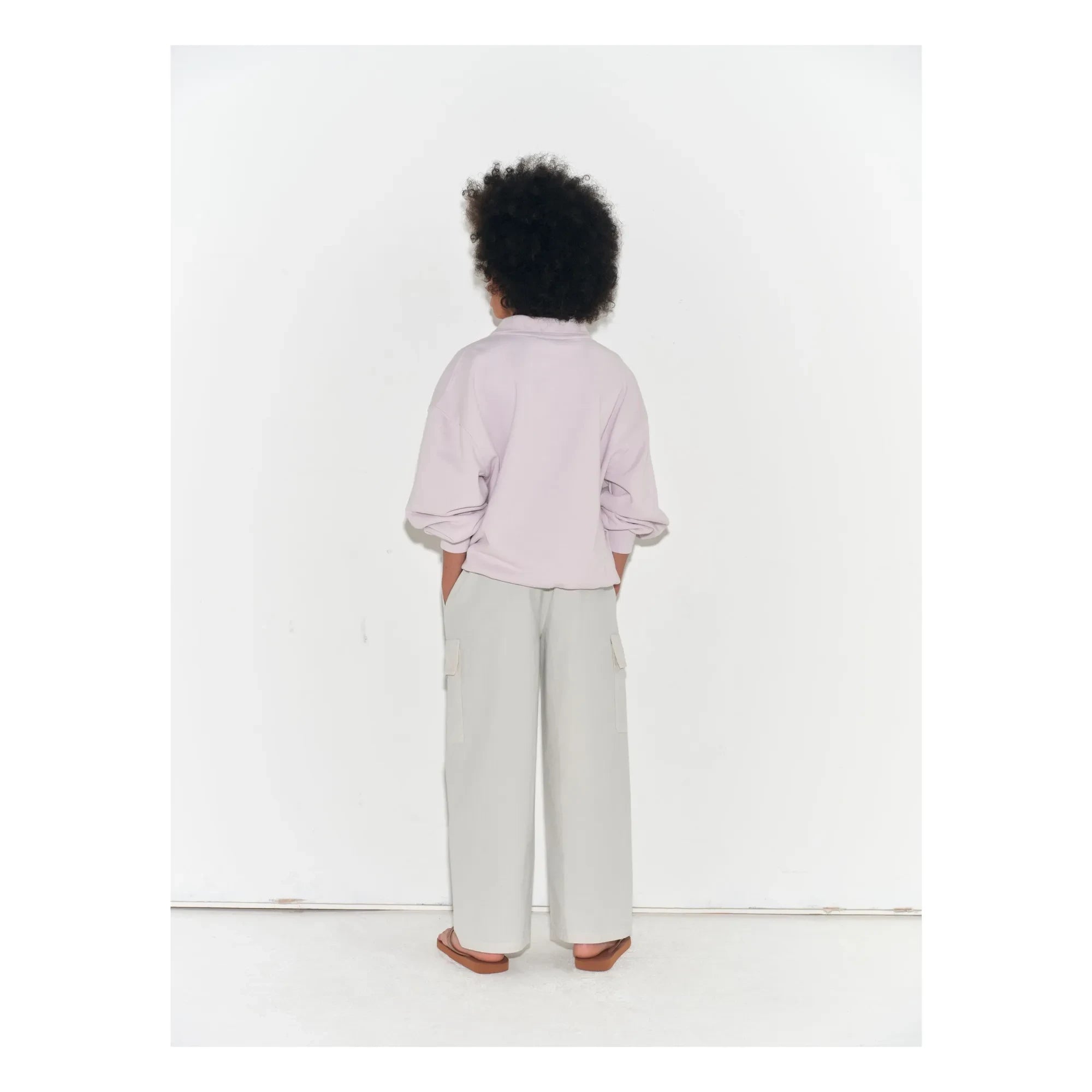 Main Story - Polo Sweat con Logo de Algodón Orgánico | Gris Violeta