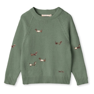 Fliink - Sudadera de algodón orgánico Mahdi Dogs | Verde Agua