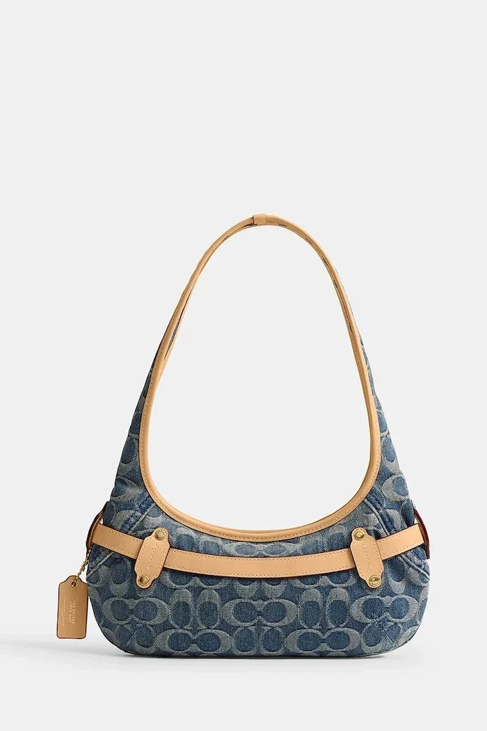 Bolso hobo para mujer Coach Belted Ergo Shoulder Bag 26 de denim