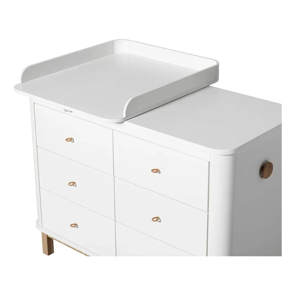 Oliver Furniture - Unidad cambiador pequeña para cómoda de 6 cajones | Blanca