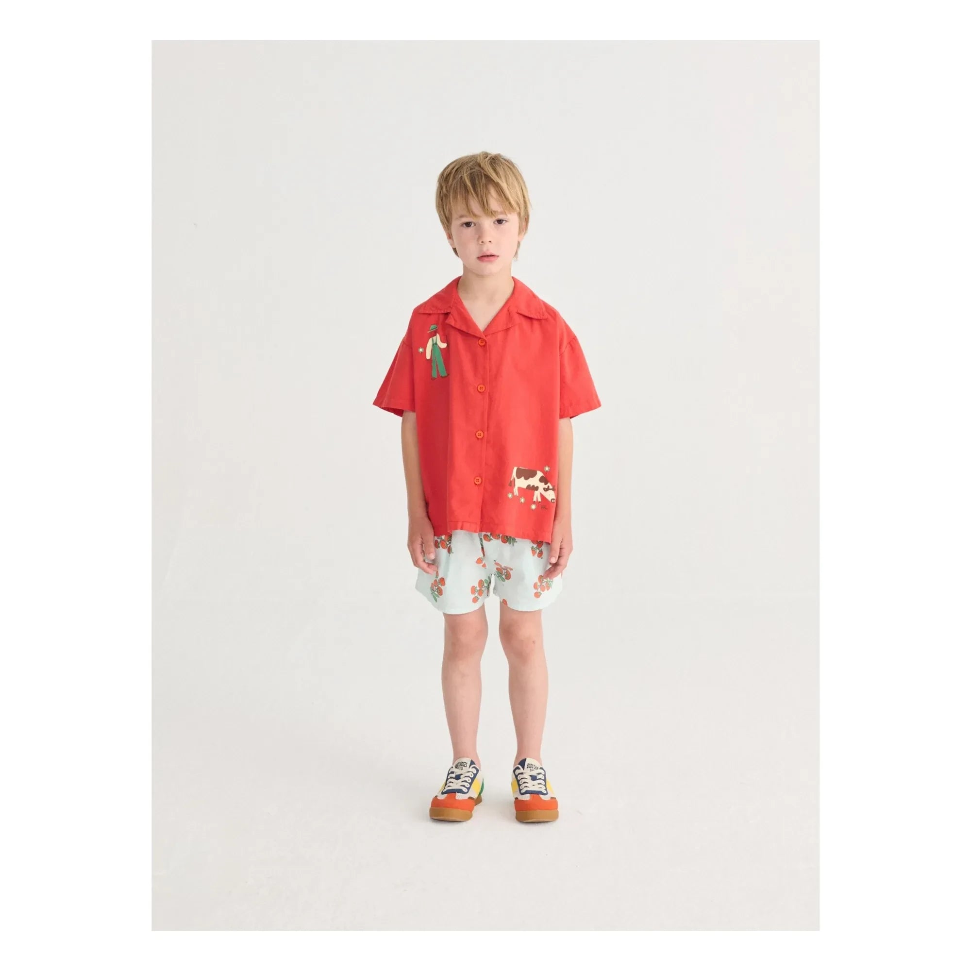 Bobo Choses - Shorts de tomate de algodón orgánico | Azul claro