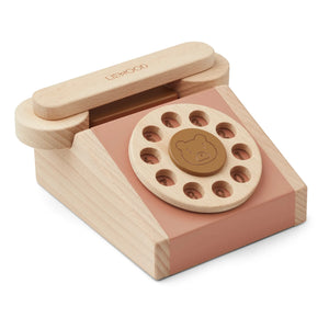 Liewood - Selma Klasik Ahşap Telefon | Toz Pembe