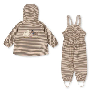 Konges Sløjd - Conjunto de lluvia a rayas | Beige