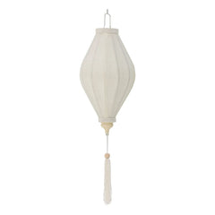 Bloomingville - Lámpara colgante decorativa de tela Pomp | Blanca