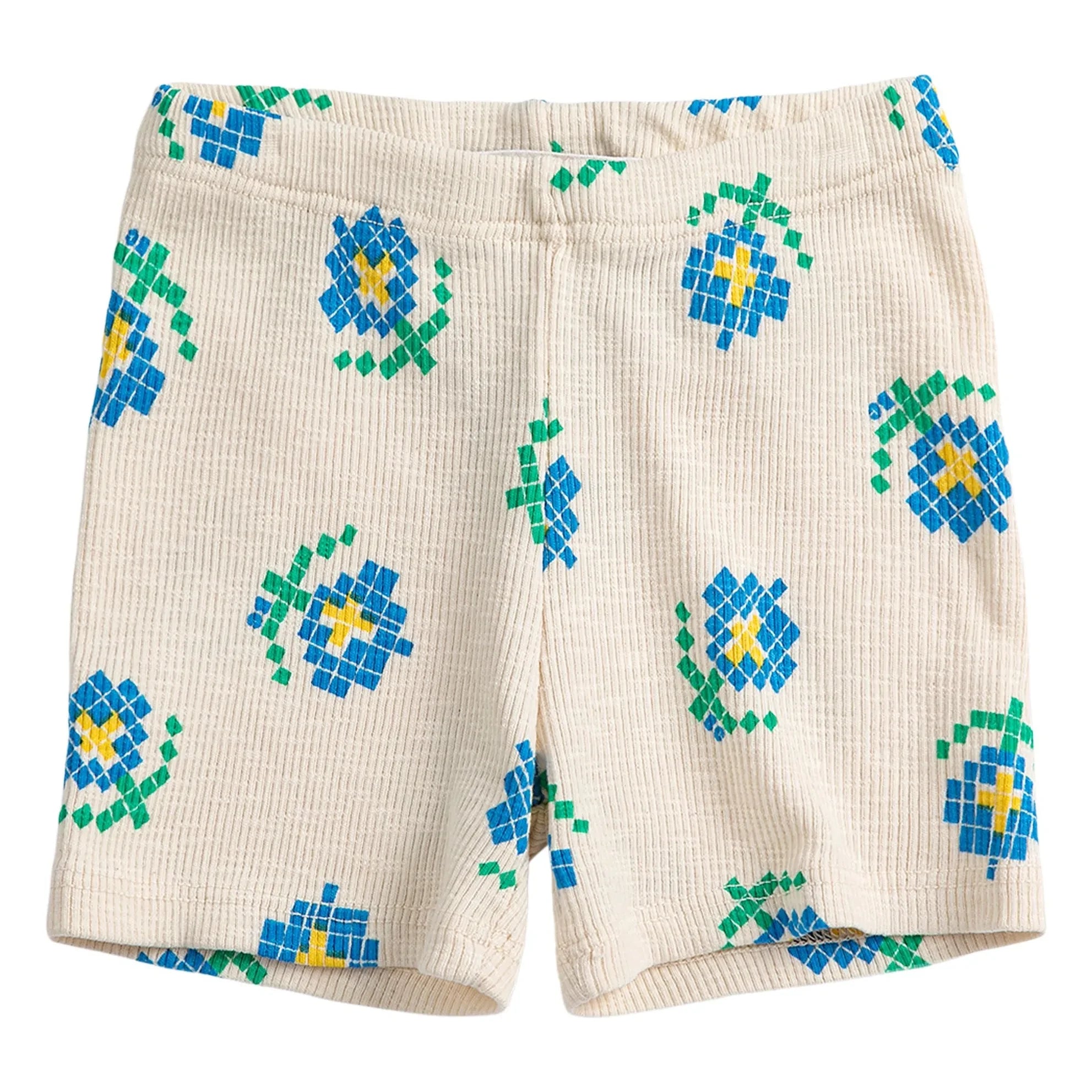 Bobo Choses - Shorts de canalé de algodón orgánico con estampado floral | Crudo